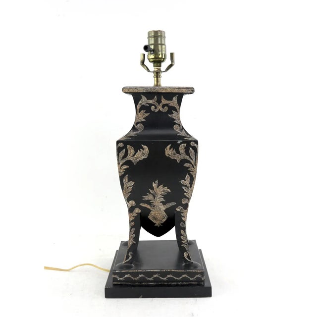 Vintage Handmade Tole Asian Style Table Lamp