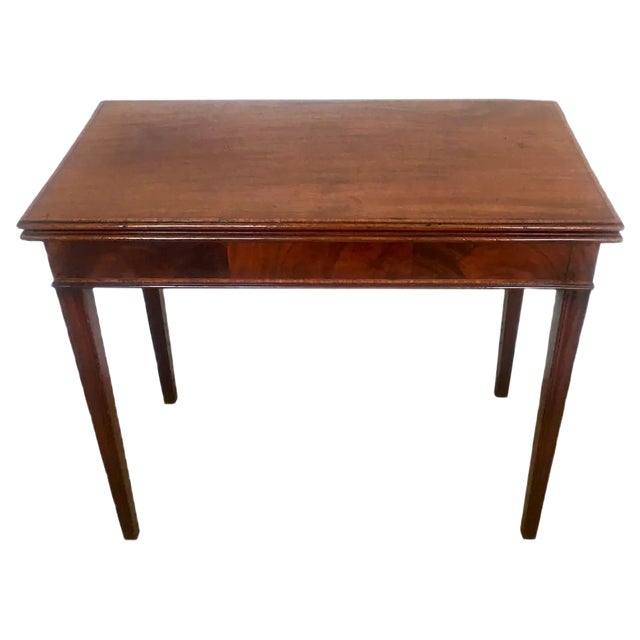 Antique George III Inlaid Mahogany Tea Table For Sale