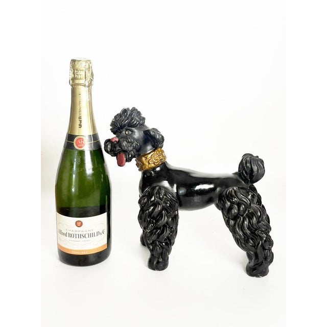 Patinated Plaster Poodle Sculpture, France, 1970s For Sale - Image 3 of 14