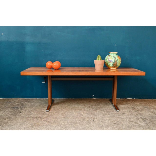 Scandinavian Height-Adjustable Coffee Table in Wood and Chrome, 1970s For Sale - Image 17 of 17