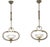 Murano Blown Glass and Brass Pendant Lights by Ercole Barovier for Barovier & Toso, 1930s, Set of 2 For Sale