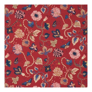 Schumacher x Happy Menocal Gloriette Fabric in Red For Sale