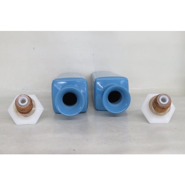 Blue Jim Beam Bar Liquor Decanter Bottle Blue Decanter With Stoper a Pair 4445b For Sale - Image 8 of 12