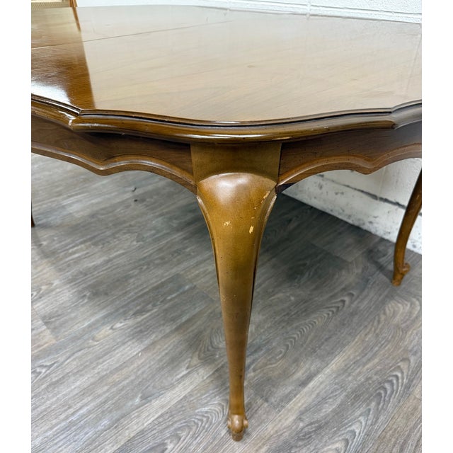 Vintage French Provincial Style Dining Table With Extension Two Leaves For Sale - Image 9 of 16