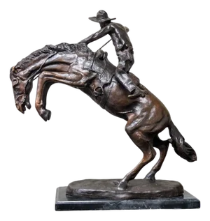 "Bronco Buster" Frederic Remington Bronze Tabletop Statue