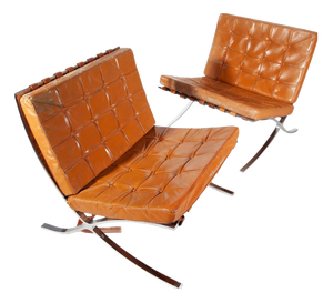 Vintage Barcelona Lounge Chairs by Mies Van Der Rohe for Knoll, 1970s, Set of 2