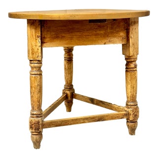 19th Century English Pine Cricket Table For Sale