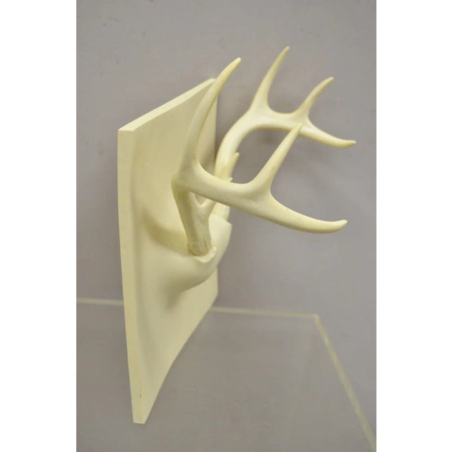Early 21st Century Erich Ginder White Cast Ghost Antler Coat Rack Wall Art For Sale - Image 10 of 11