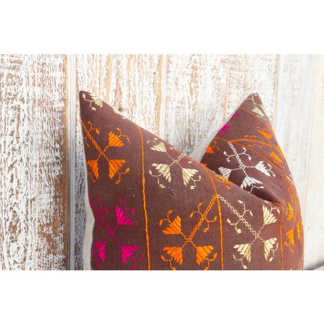 Myra Antique Indian Folk Pillow For Sale - Image 4 of 9