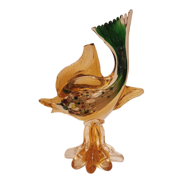 Early 20th Century Murano Style Art Glass Fish Sculpture For Sale