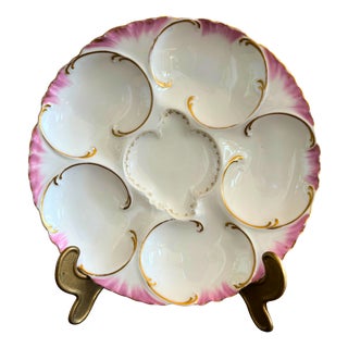 Antique Oyster Plate in French Porcelain from Haviland Limoges, 1890s For Sale