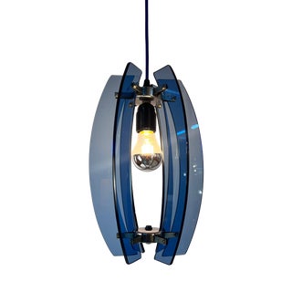 Hanging Lamp in Blue Glass by Veca, Italy For Sale