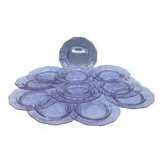 Art Deco Salad Plates Lafayette Wisteria by Fostoria - Set of 12 For Sale