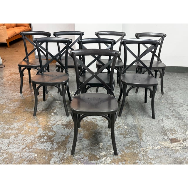 Design Plus Gallery presents a Set of Eight Metal Madeleine Side Chairs from Restoration Hardware. Inspired by the café...