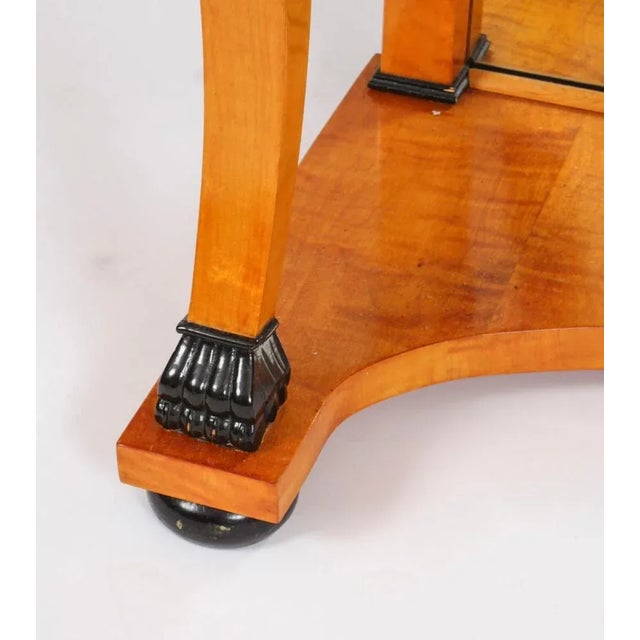 Antique Biedermeier Maserbirch Console Table, 19th Century For Sale - Image 6 of 12