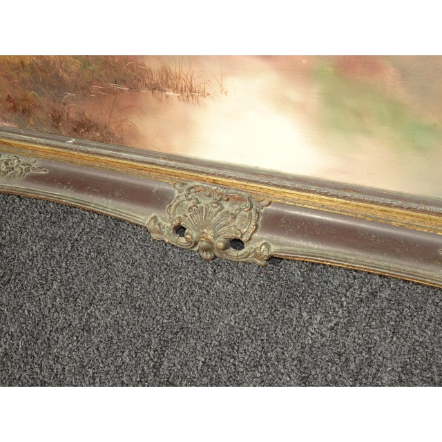 1950s Countryside Landscape Oil Painting Signed Messmer, Framed For Sale - Image 10 of 13