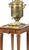 Samobar with tray, bowl, and table. Russian; early 20th century, made of gilded metal; cylindrical body with a square...