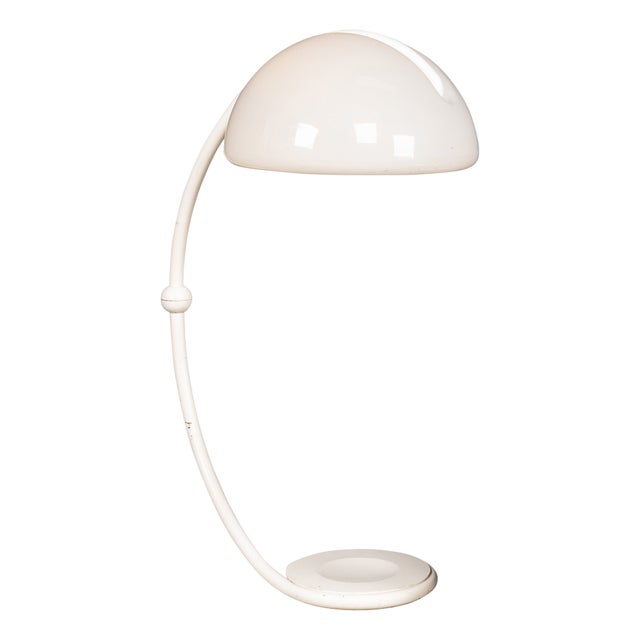 Vintage Italian White Serpente Floor Lamp by Elio Martinelli for Martinelli Luce, 1965 For Sale