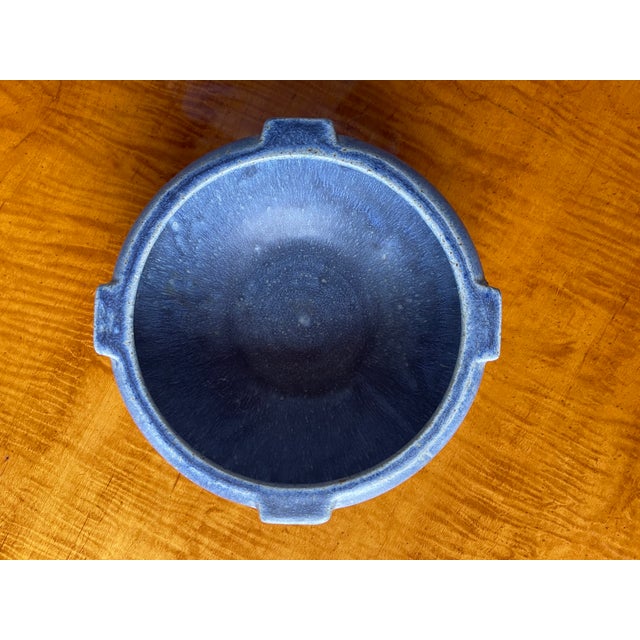 Mission Rookwood Peter's & Reed or Rookwood Matte Blue Pottery Ikebana Bowl For Sale In Santa Fe - Image 6 of 6