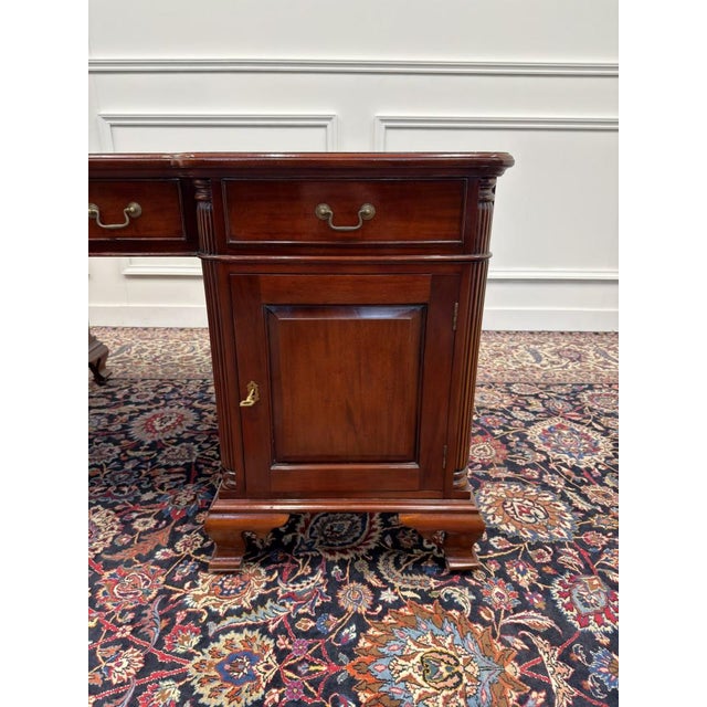 English Chesterfield Partnerdesk Desk For Sale - Image 11 of 18