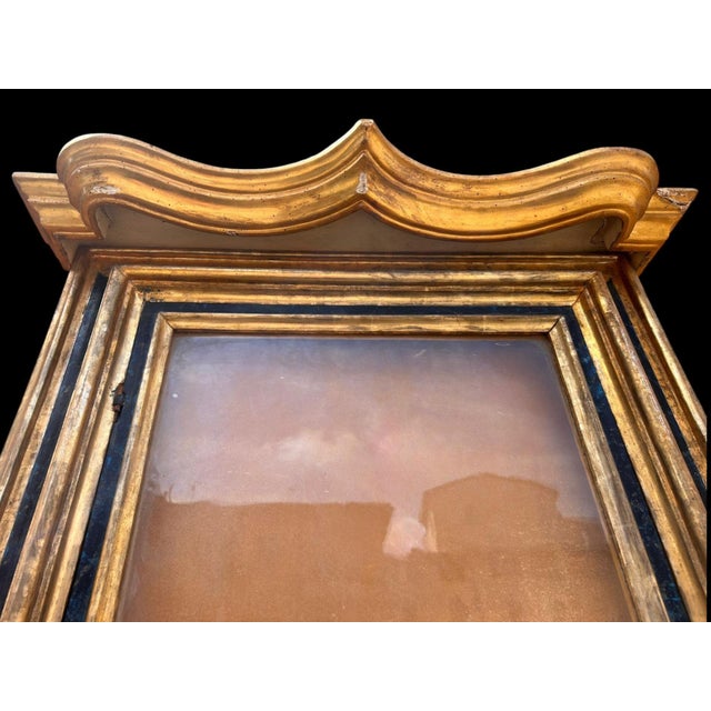 Aedicule Shrine with Carved and Gilded Frames and Lapis Lazuli Lacquer, Central Italy, Mid-17th Century For Sale - Image 9 of 10