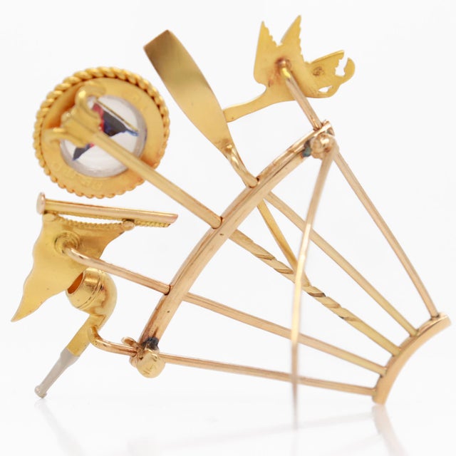 14k Gold Yachting, Rowing, & Duck Hunting Stick Pin Brooch For Sale - Image 12 of 12