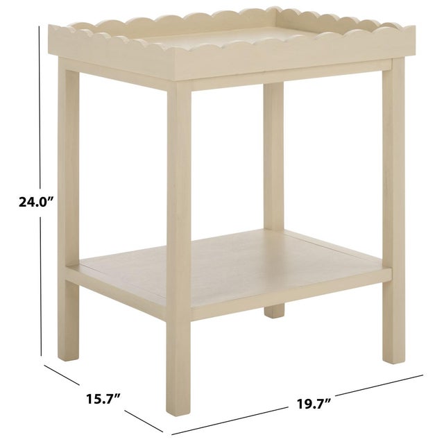 Contemporary Starlyn Scalloped Accent Table in Sand For Sale - Image 3 of 8