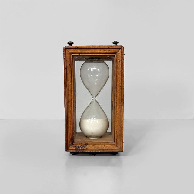 Antique Italian Victorian Wood and Glass Hourglass, 1850s For Sale - Image 3 of 16