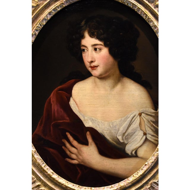 Workshop of Jacob Ferdinand Voet, Portrait of Duchess Hortense Mancini, 1670, Oil on Canvas, Framed For Sale - Image 10 of 14