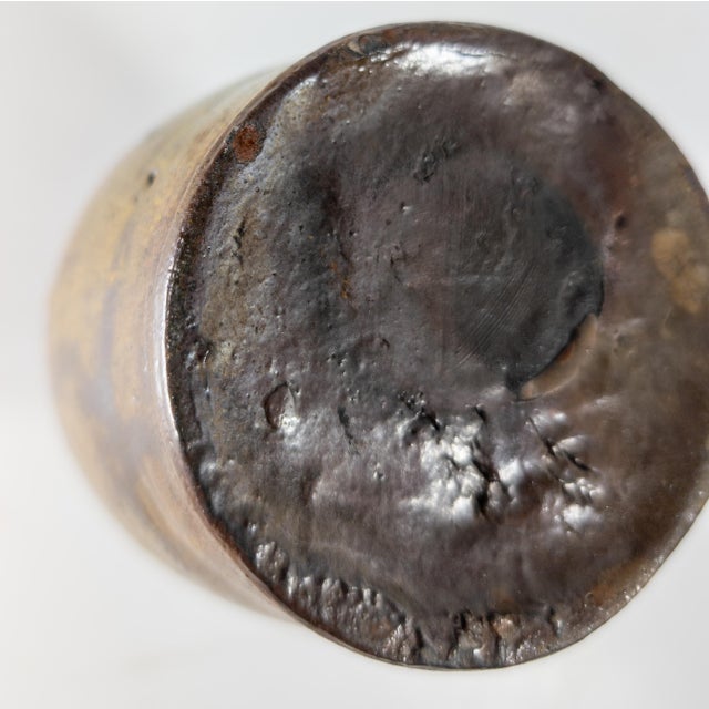 19th Century Rustic American New England Redware Miniature Ovoid Jug For Sale - Image 12 of 17