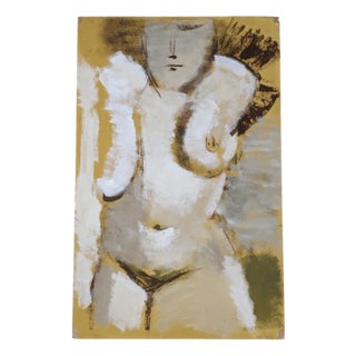 Lucien Joseph Fontanarosa, Nude Study, Oil on Cardboard, 1950s For Sale