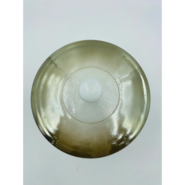 Mid-Century Modern Mid-Century Iridescent Green & Copper Federal Glass Decorative Jar/Urn For Sale - Image 3 of 11