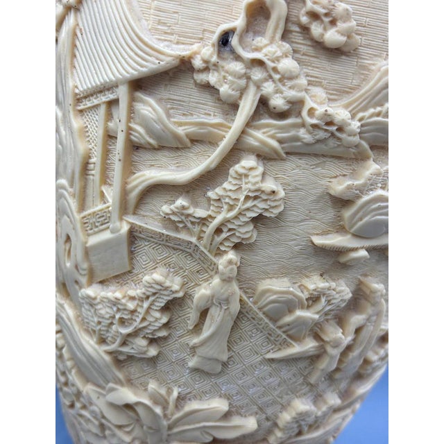 Large Chinese Carved Resin Vase, 1930s For Sale - Image 6 of 14