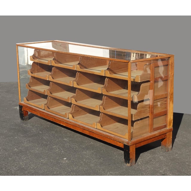 Antique Store Display Case Shop Counter Showcase W Wood and