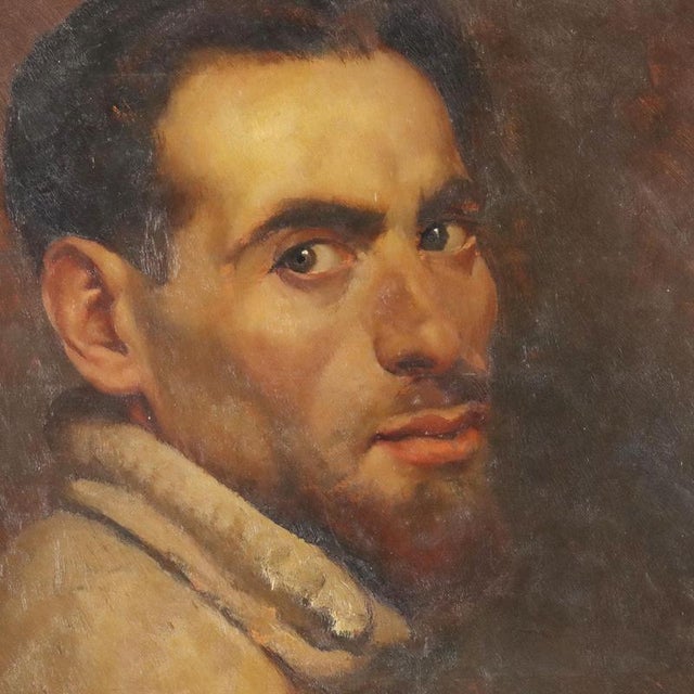 Giulio Vito Musitelli, Self-Portrait, 1929, Oil on Panel For Sale - Image 3 of 10