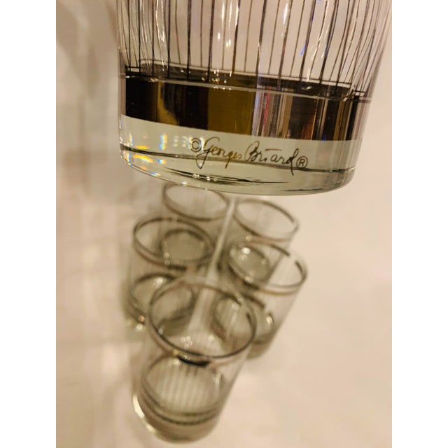Georges Briard Silver Mirror Pin Stripe Low Ball Glasses - Set of 6 For Sale In Los Angeles - Image 6 of 12