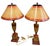 2000 - 2009 Vintage Neoclassical Faux Marble Painted Wooden Table Lamps With Matching Shades - a Pair For Sale - Image 5 of 12