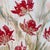 Signed on the Reverse Print with Hand Painted Detail Stunning Coral Red flowers with greenery and gold metallic Unframed...