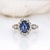 Art Deco 3.5cts Ceylon Star Sapphire Ring W Diamond Accents in 14k White Gold | Ov 9x7mm For Sale - Image 3 of 7