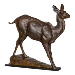 American Bronze Sculpture “a Young African Kudu Cow” (2001) by Dan Ostermiller
