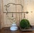 P Quindici 19th century Chilog Brass and marble Scale and Balance. The scale features marble base, ornate brass frame,...