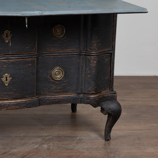 Black Early 19th Century Danish Black Painted Pine Secretary Bureau For Sale - Image 8 of 14
