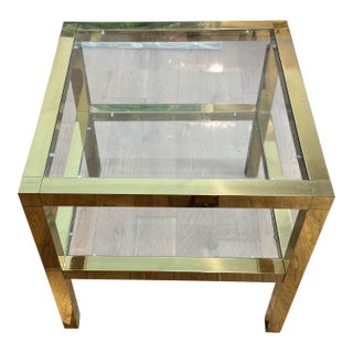 Modern Brass Nightstand Vintage 1970's For Sale