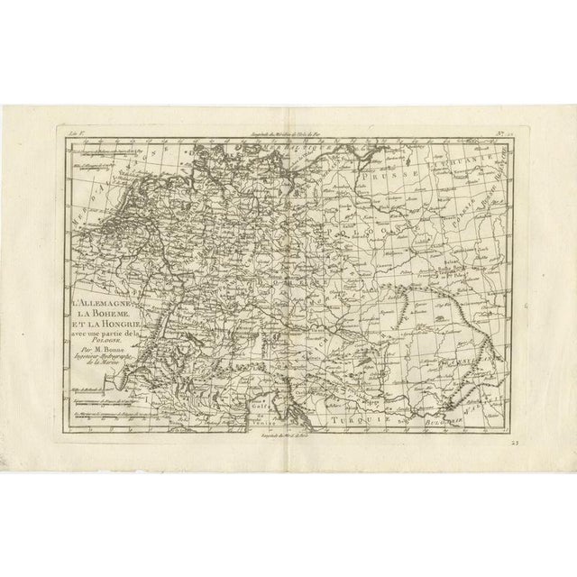 Germany, Bohemia & Hungary – Enlightenment Map by Rigobert Bonne, c.1780 This finely engraved late-18th-century map...