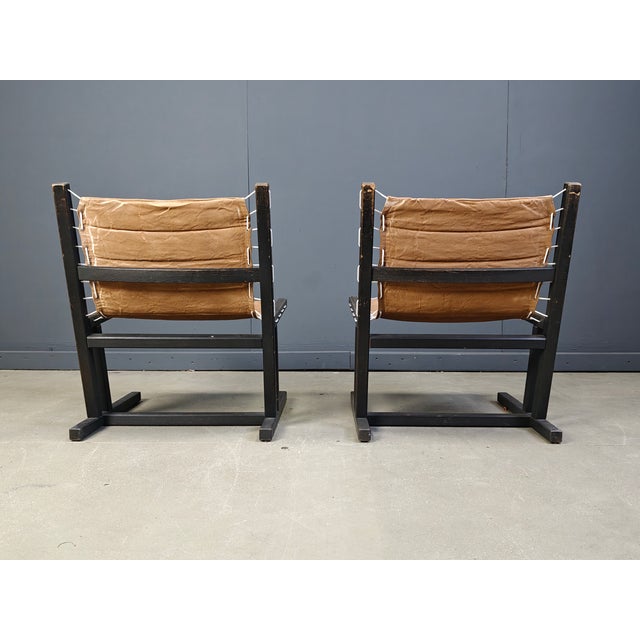 1970s Canvas and Rope Lounge Chairs from Casala, 1970s, Set of 2 For Sale - Image 5 of 7