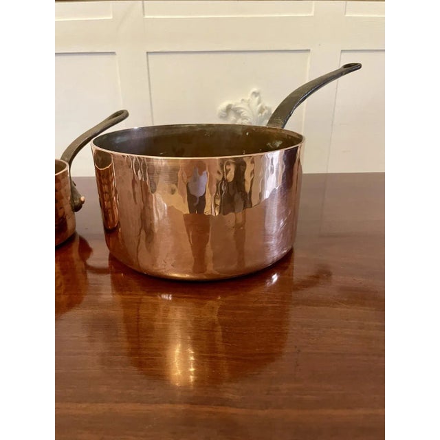 Antique Victorian Copper Pans, 1860, Set of 3 For Sale - Image 4 of 13