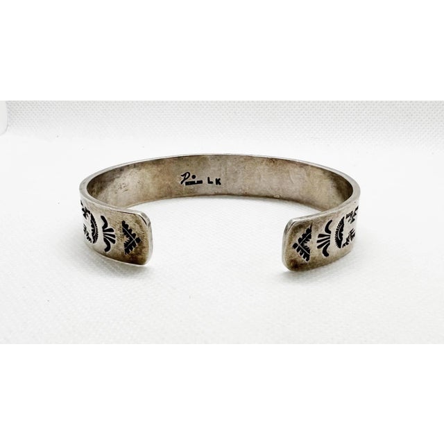 1990s Sterling Silver Cuff Bracelet by Hopi Lucian Koinva For Sale - Image 4 of 5