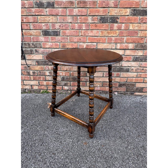 Wood 19th Century English Bobbin Twist Side Table For Sale - Image 7 of 9