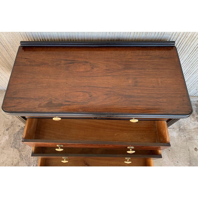 Wood French Art Deco Chest of Drawers With Ebonized Base and Columns For Sale - Image 7 of 8