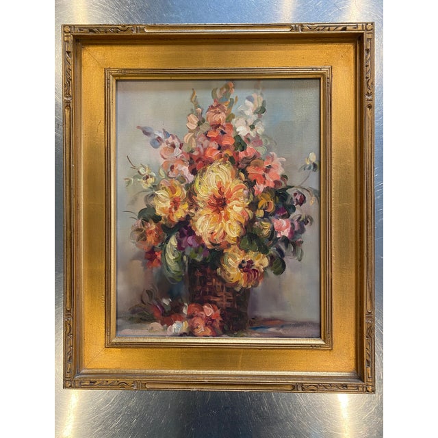 “Floral” Large Flower Still Life, Original Oil Painting on Canvas With